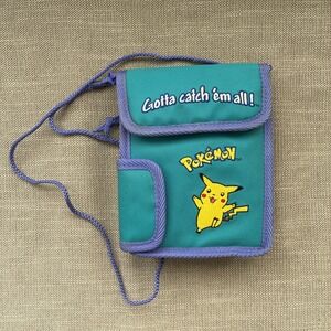 Vintage POKÉMON Pikachu Carrying Case Gotta Catch Em All Teal 90's Rare!